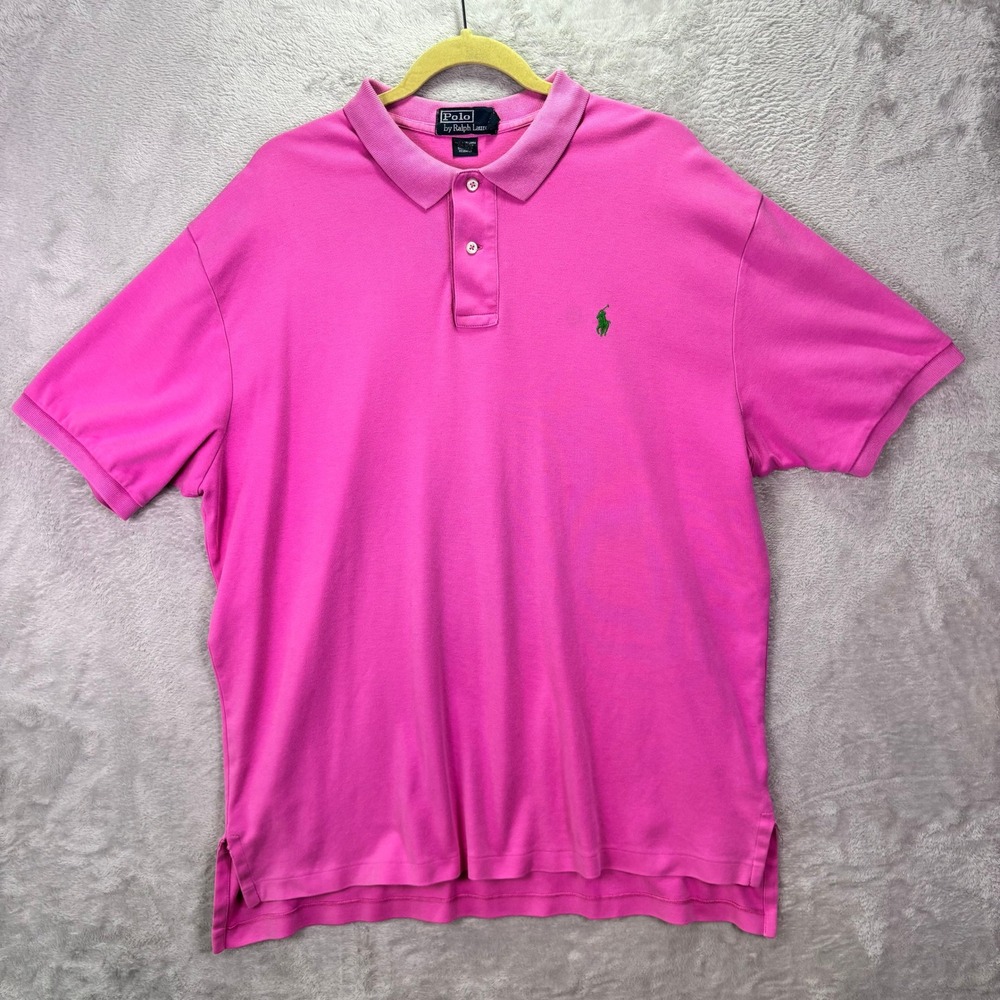Polo Ralph Lauren Mens Polo XL Pink Short Sleeve Embroidered Pony Logo